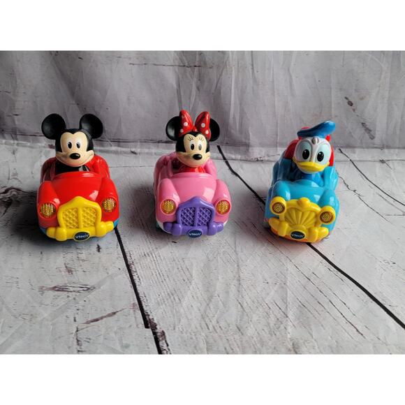 Lot of 3 VTech Disney Go Go Smart Wheels Cars Mickey Minnie & Donald Tested #2 - Picture 1 of 7